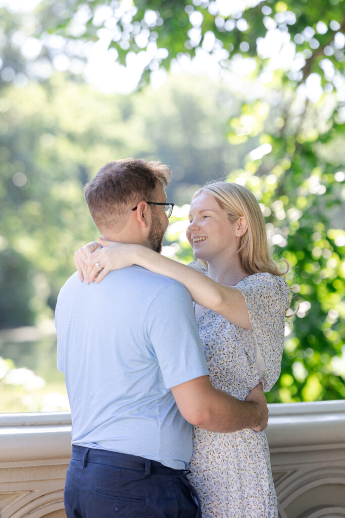 Couple photos on Central Park Bow Bridge