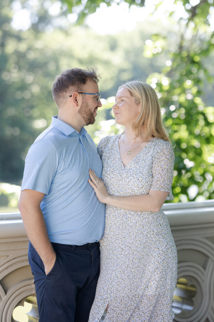 Couple photos on Central Park Bow Bridge