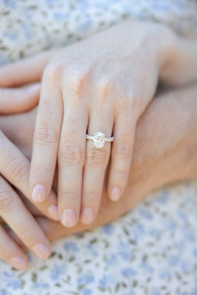 Engagement ring close-up detail