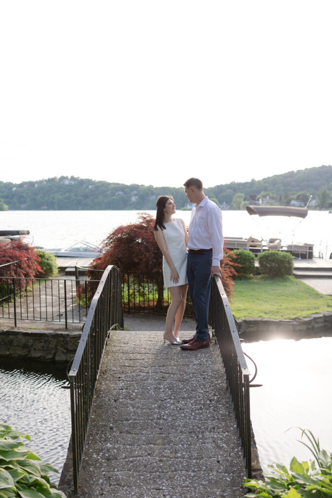 Lake Mohawk Engagement Photos of couple