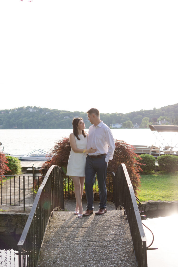 Lake Mohawk Engagement Photos of couple