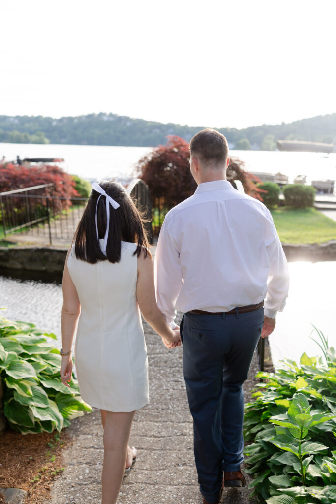 Lake Mohawk Engagement Photos of couple