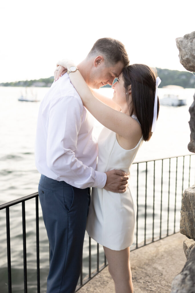 Sunset engagement photos at Lake Mohawk NJ