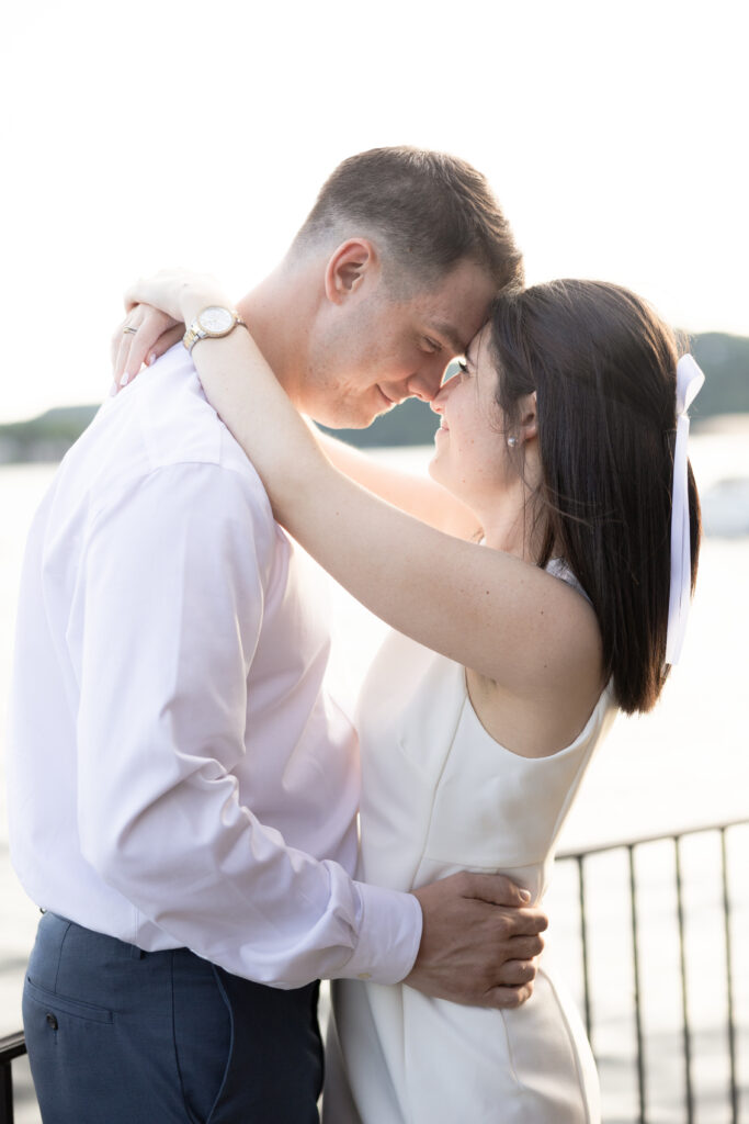 Sunset engagement photos at Lake Mohawk NJ