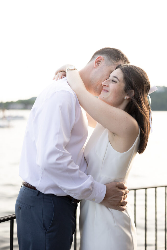 Sunset engagement photos at Lake Mohawk NJ