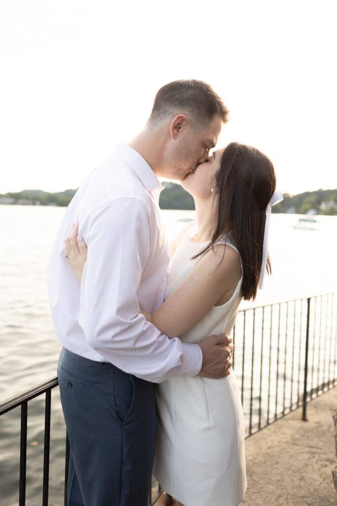 Sunset engagement photos at Lake Mohawk NJ