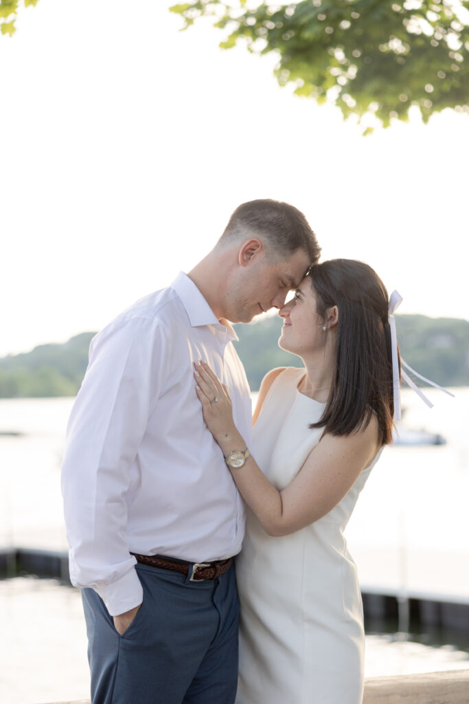 Sunset engagement photos at Lake Mohawk NJ