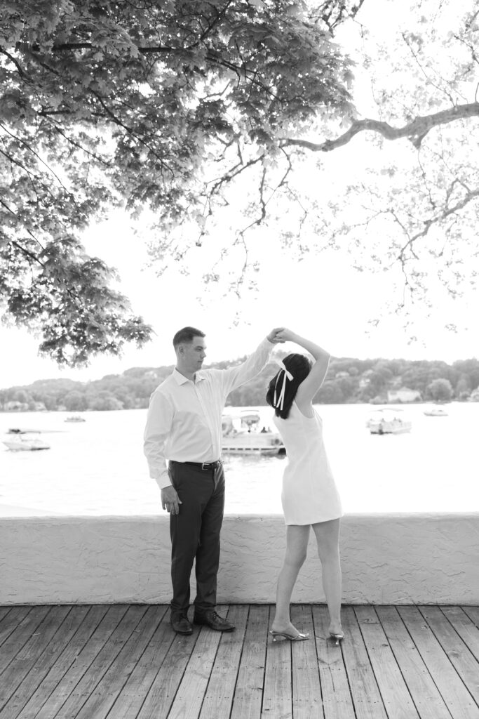 Black and white NJ engagement photos