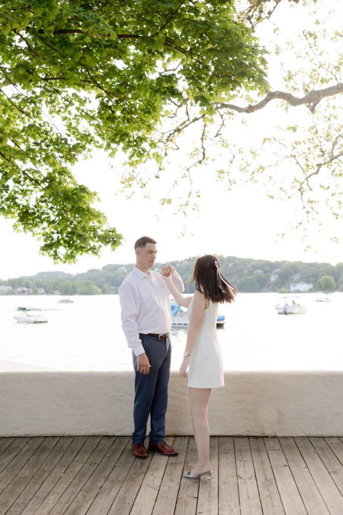 Romantic NJ engagement photos at Lake Mohawk