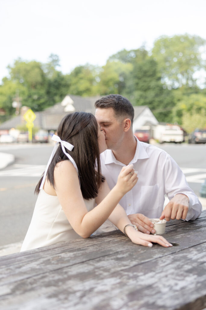 Romantic and fun engagement photos with ice cream