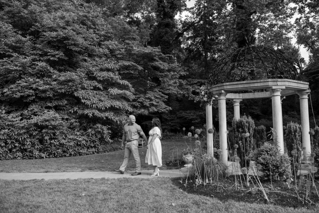 Black and White NJ Hamilton Township Engagement Photos