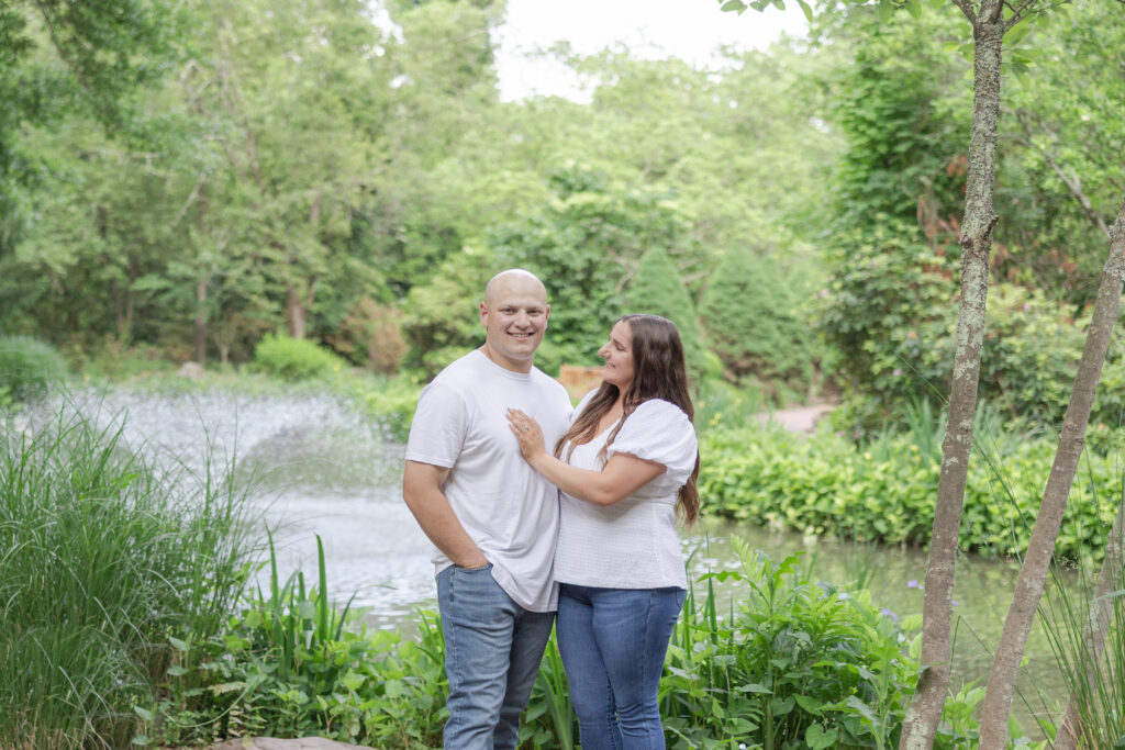 Sayen House and Gardens in front of pond