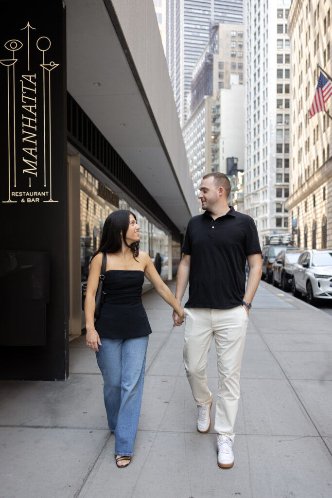 Financial district engagement photos in NYC