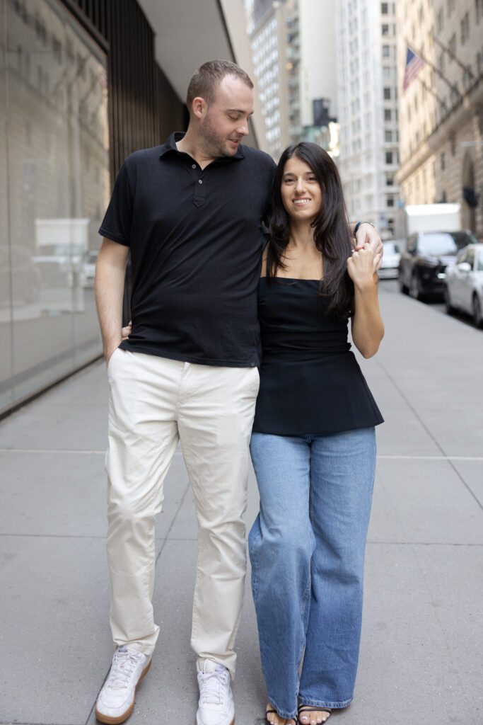 Financial district engagement photos in NYC