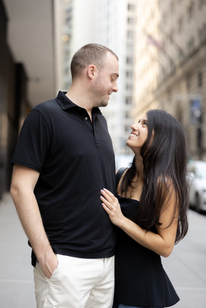 Financial district engagement photos in NYC