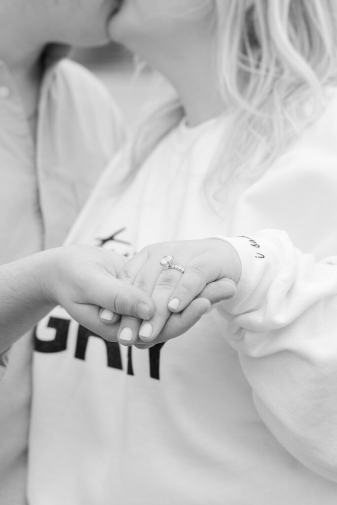 Black and White Ring Detail at LIC Engagement Session