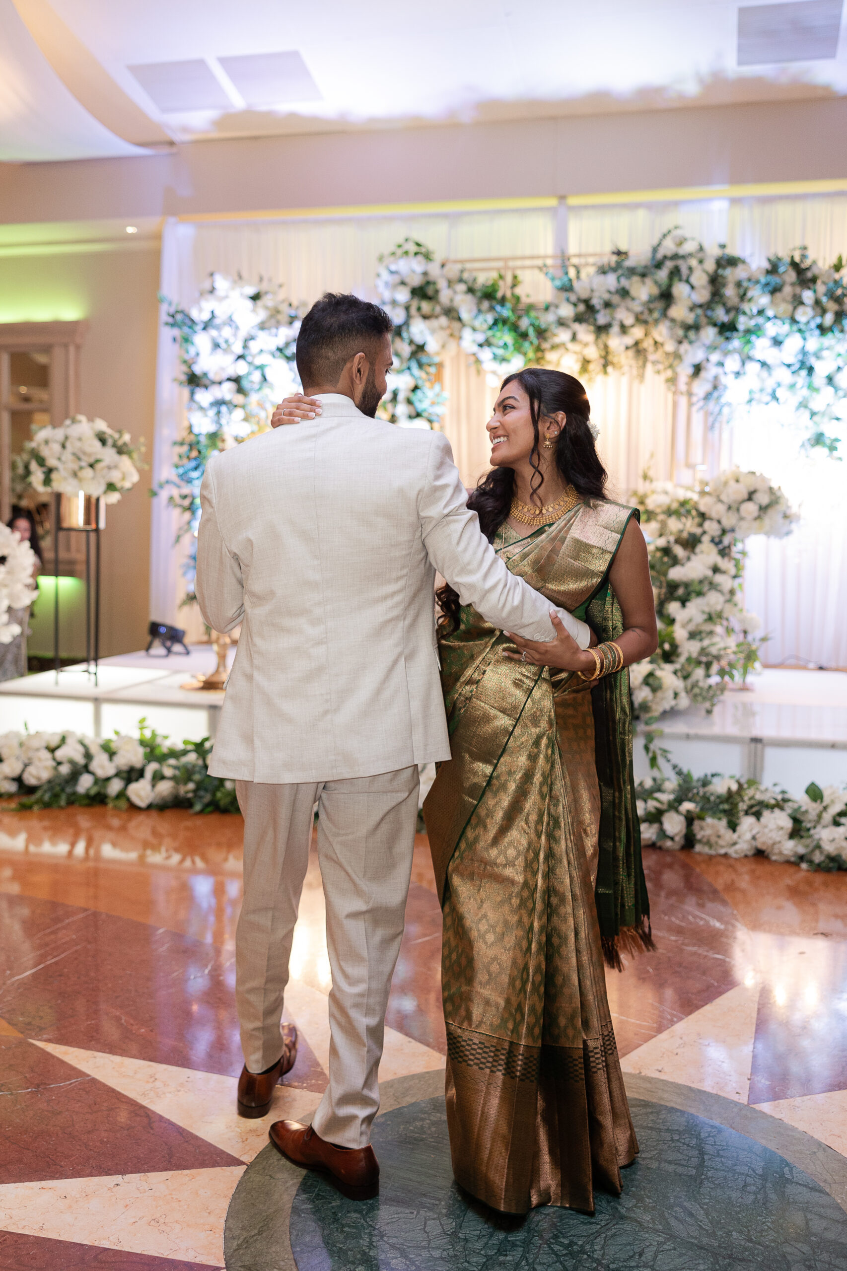Bride and groom first dance at NY Indian Wedding