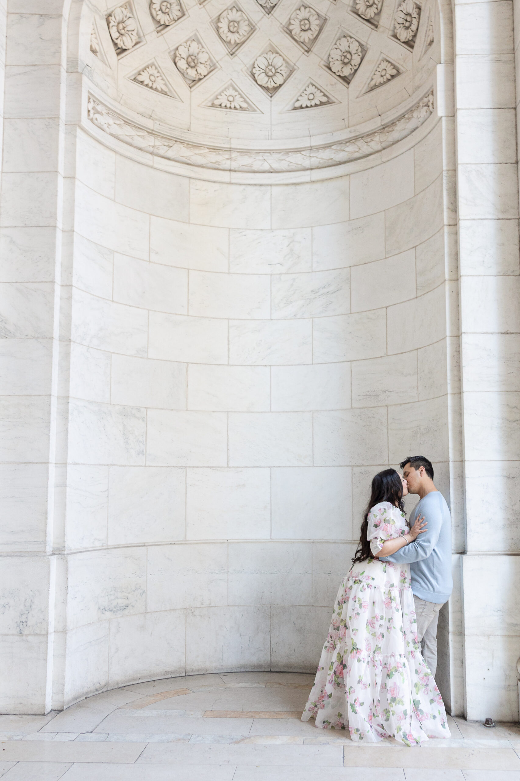 Fall Engagement Photos at New York Public Library