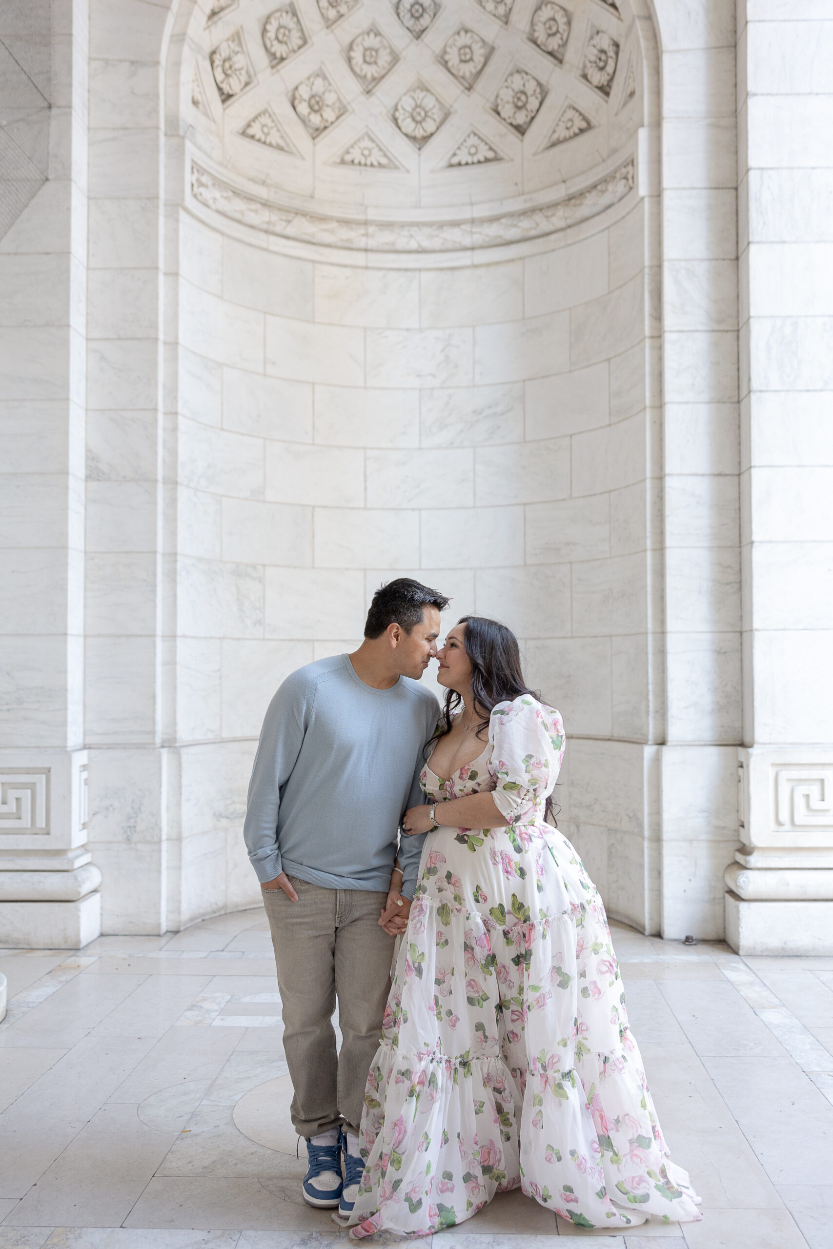 Fall Engagement Photos at New York Public Library