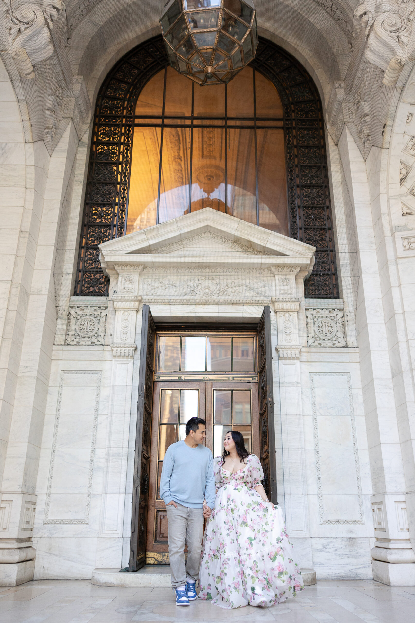 Fall Engagement Photos at New York Public Library
