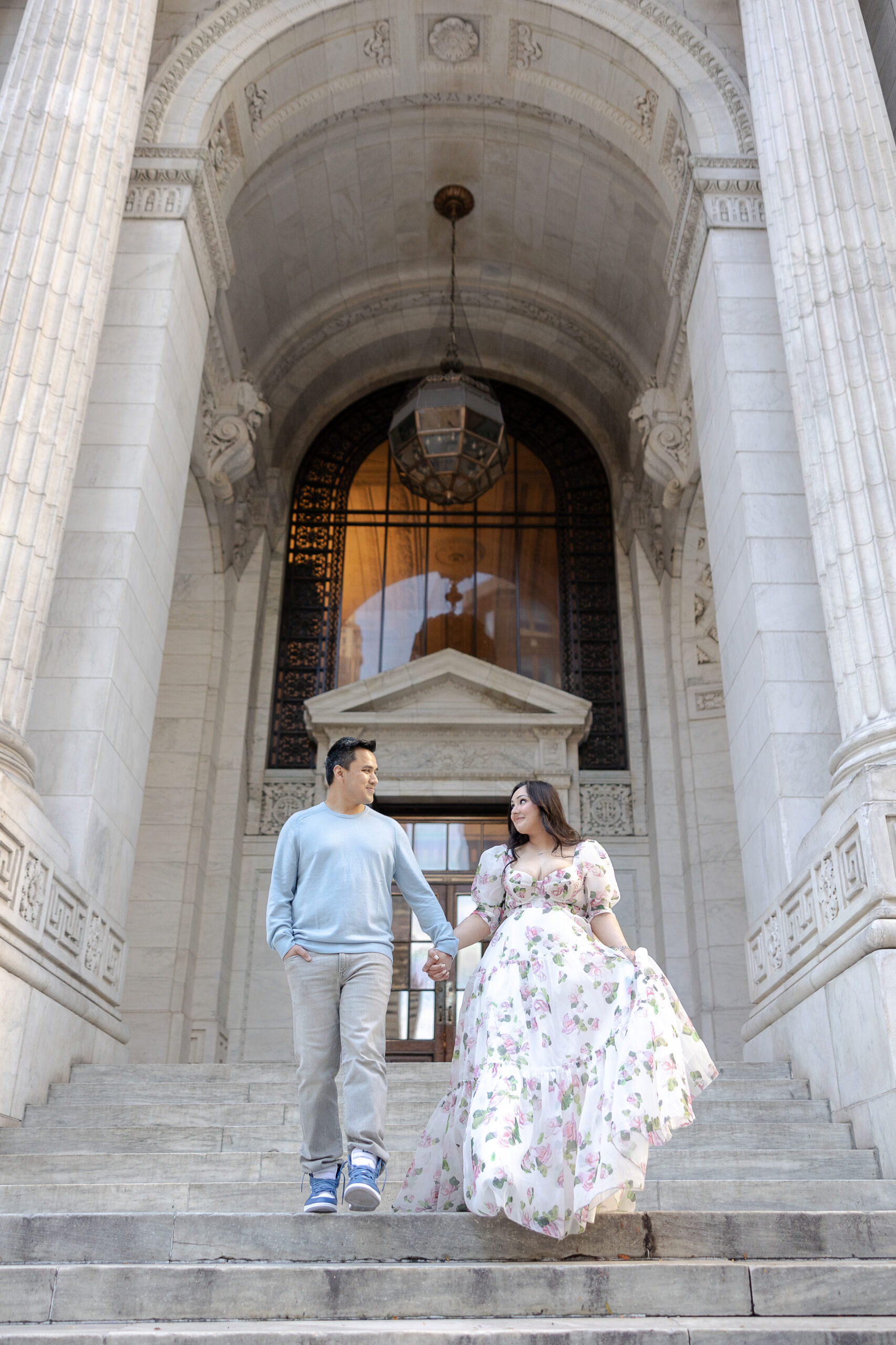 Fall Engagement Photos New York Public Library