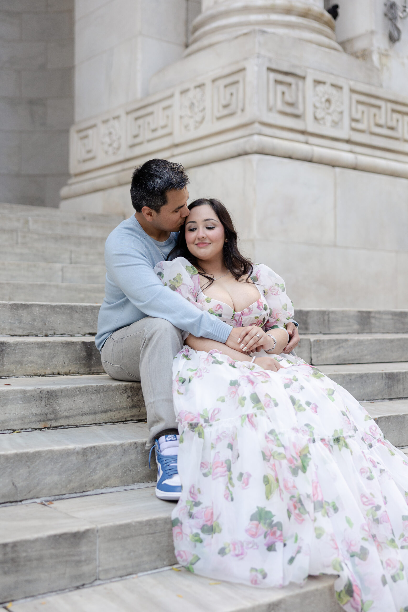 Couple Photos on NY Public Library Steps