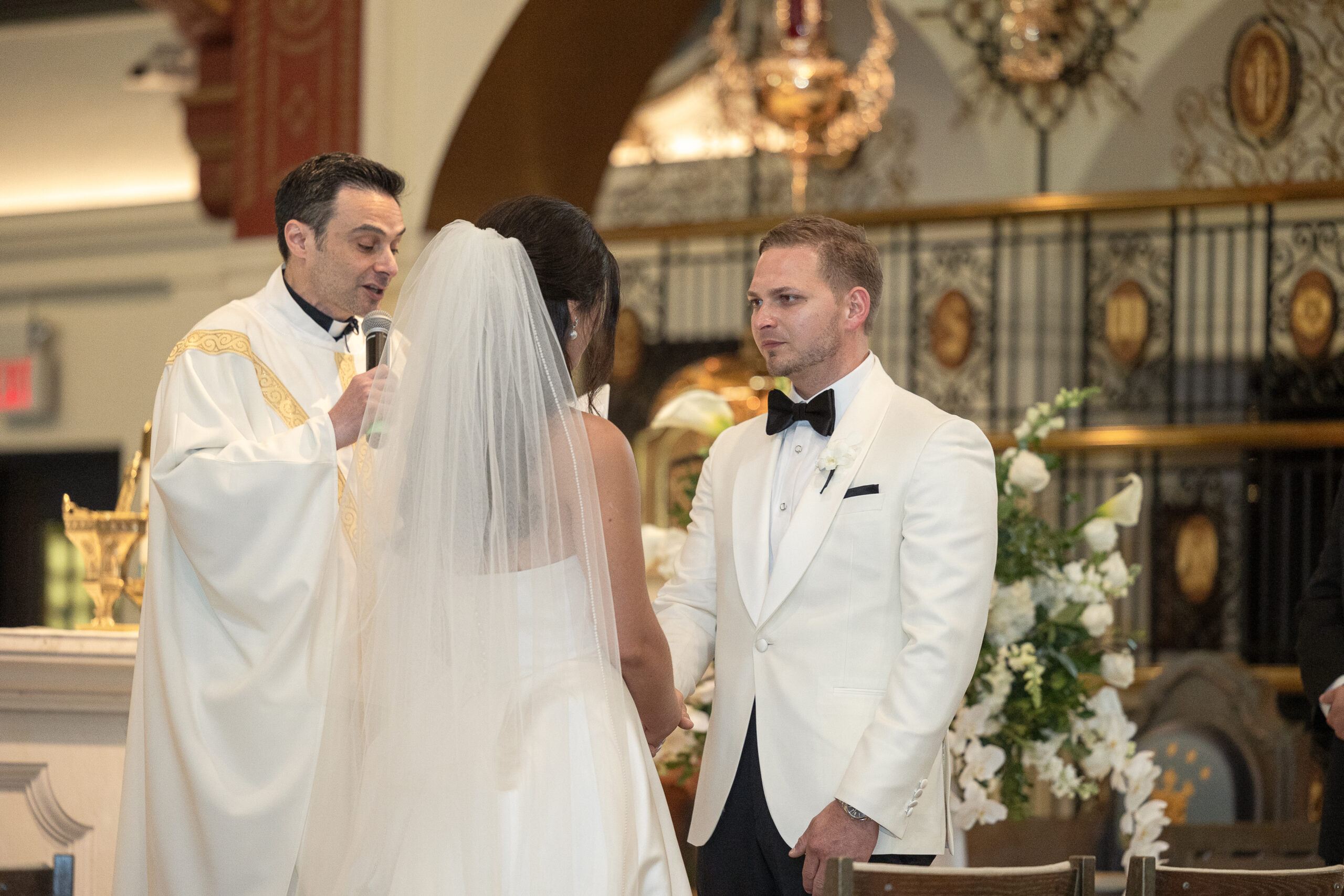 Bride and groom at New York wedding ceremony