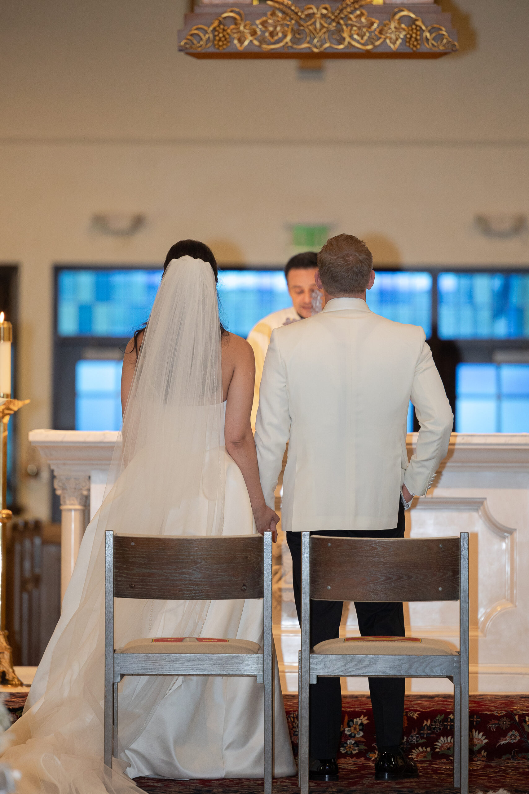 Bride and groom at New York wedding ceremony