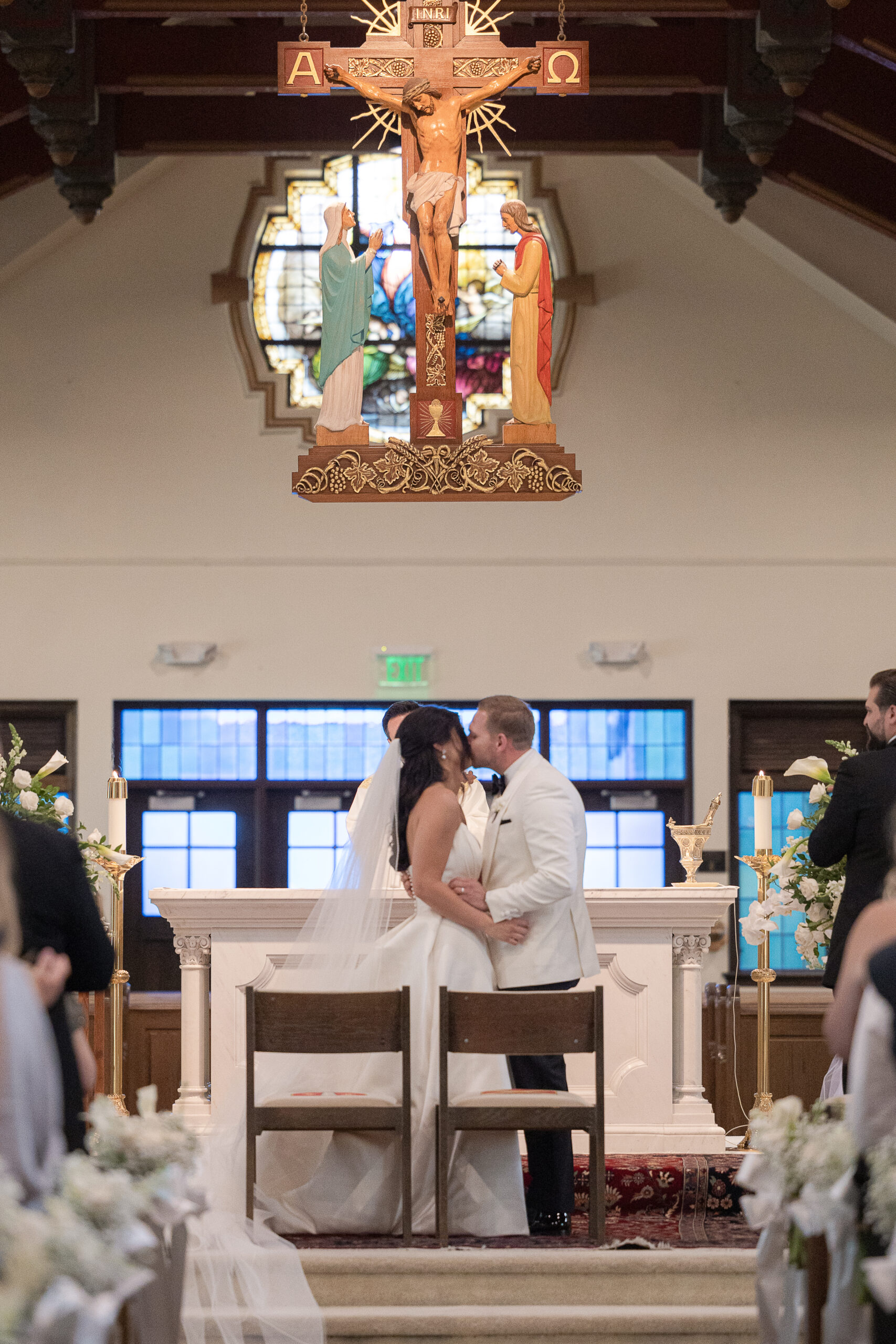 Bride and groom at New York wedding ceremony