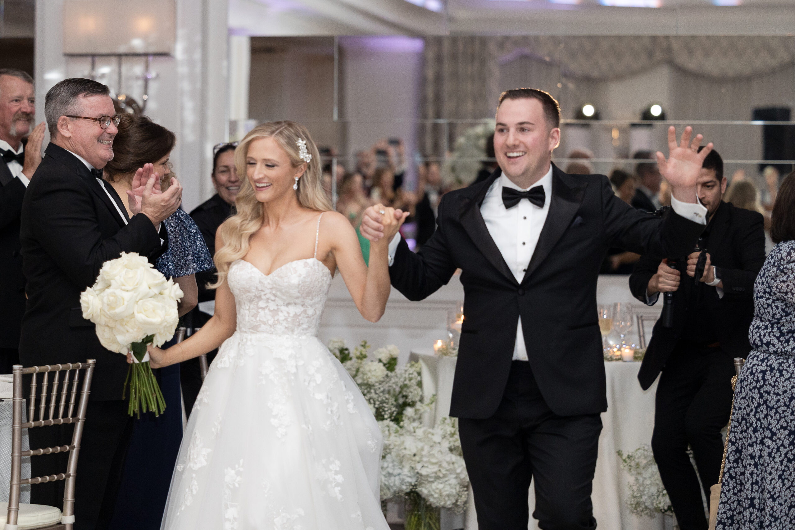 Bride and groom at Edgewood Country Club wedding reception