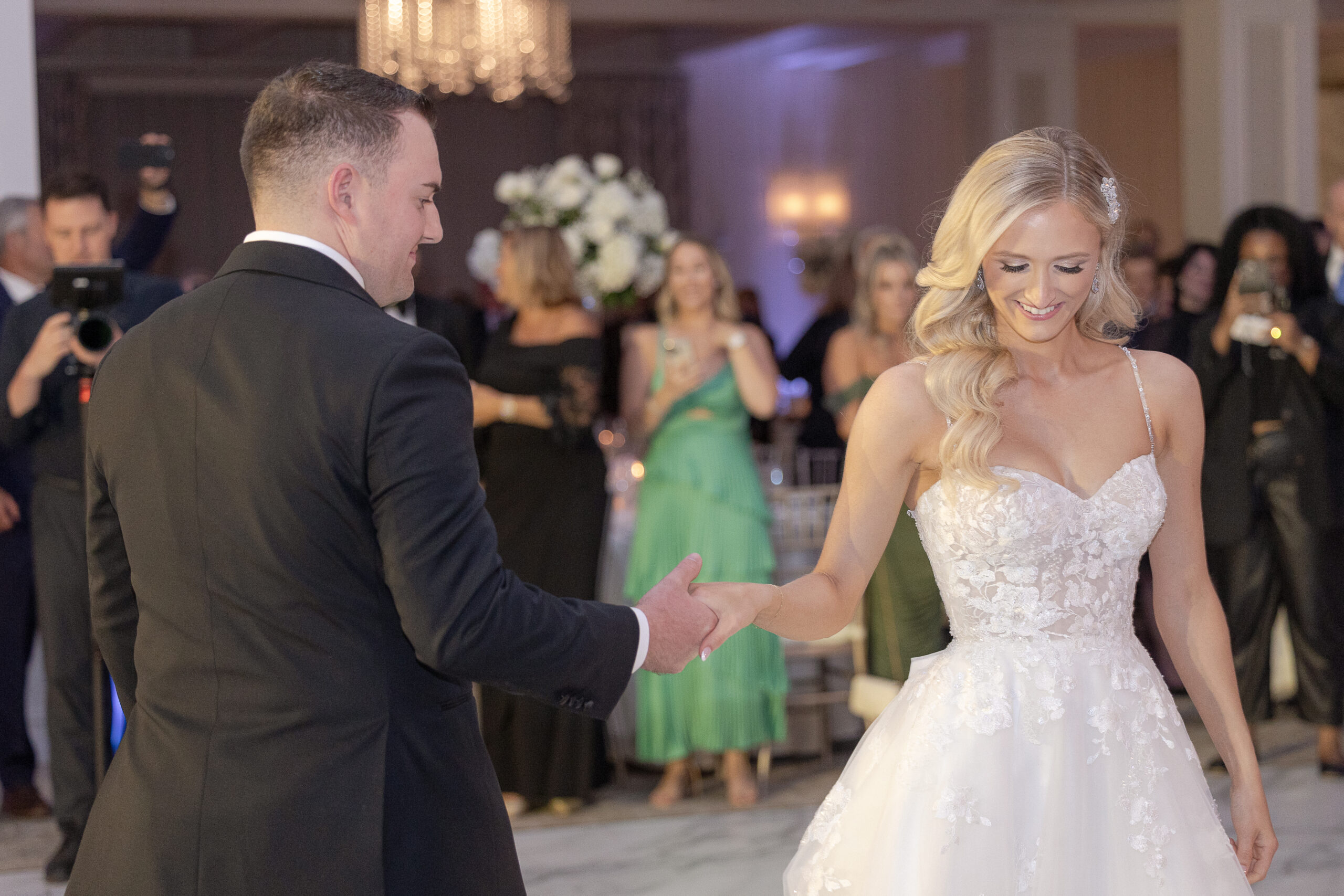 Bride and groom at Edgewood Country Club wedding reception