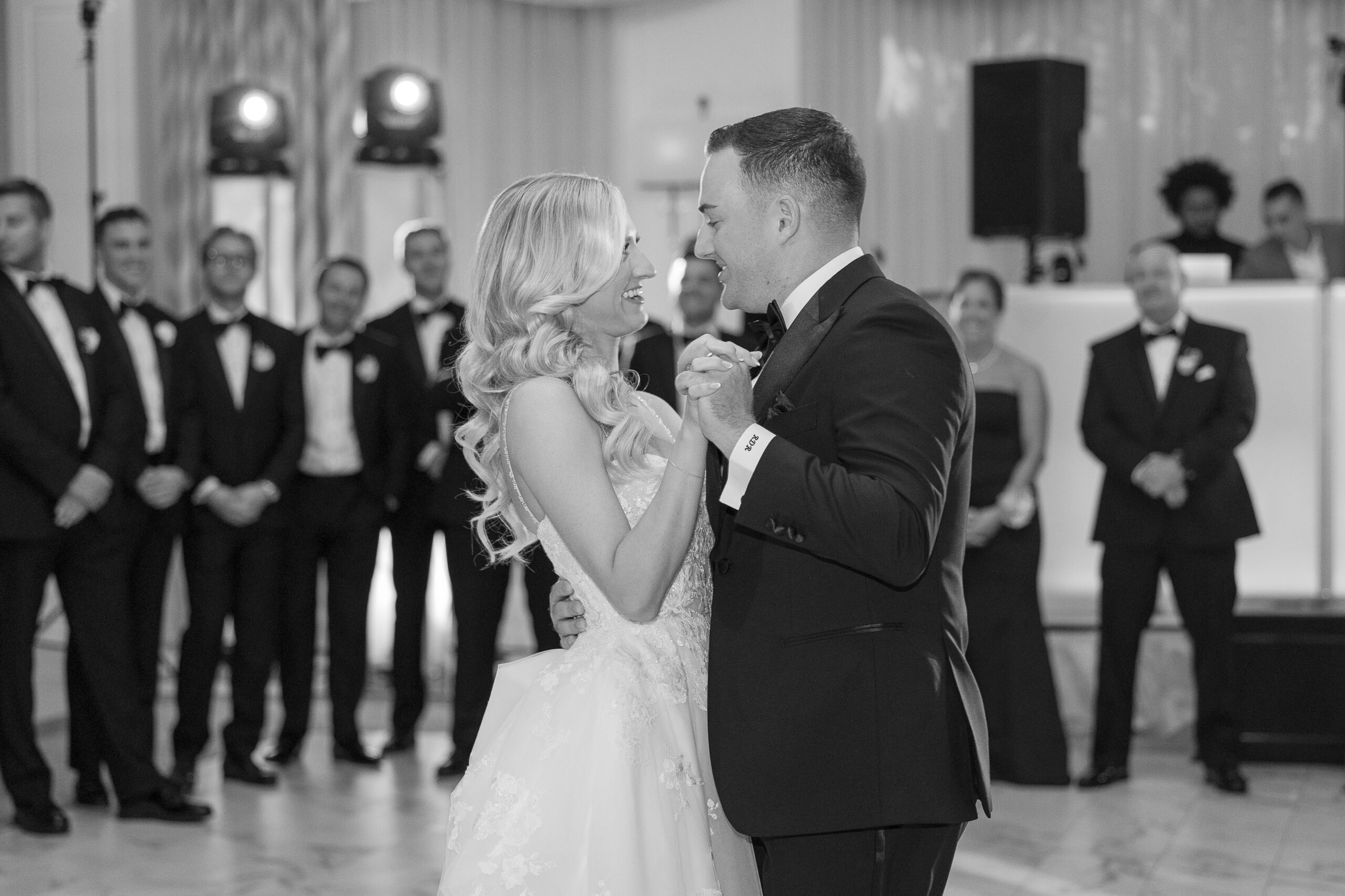 Bride and groom at Edgewood Country Club wedding reception