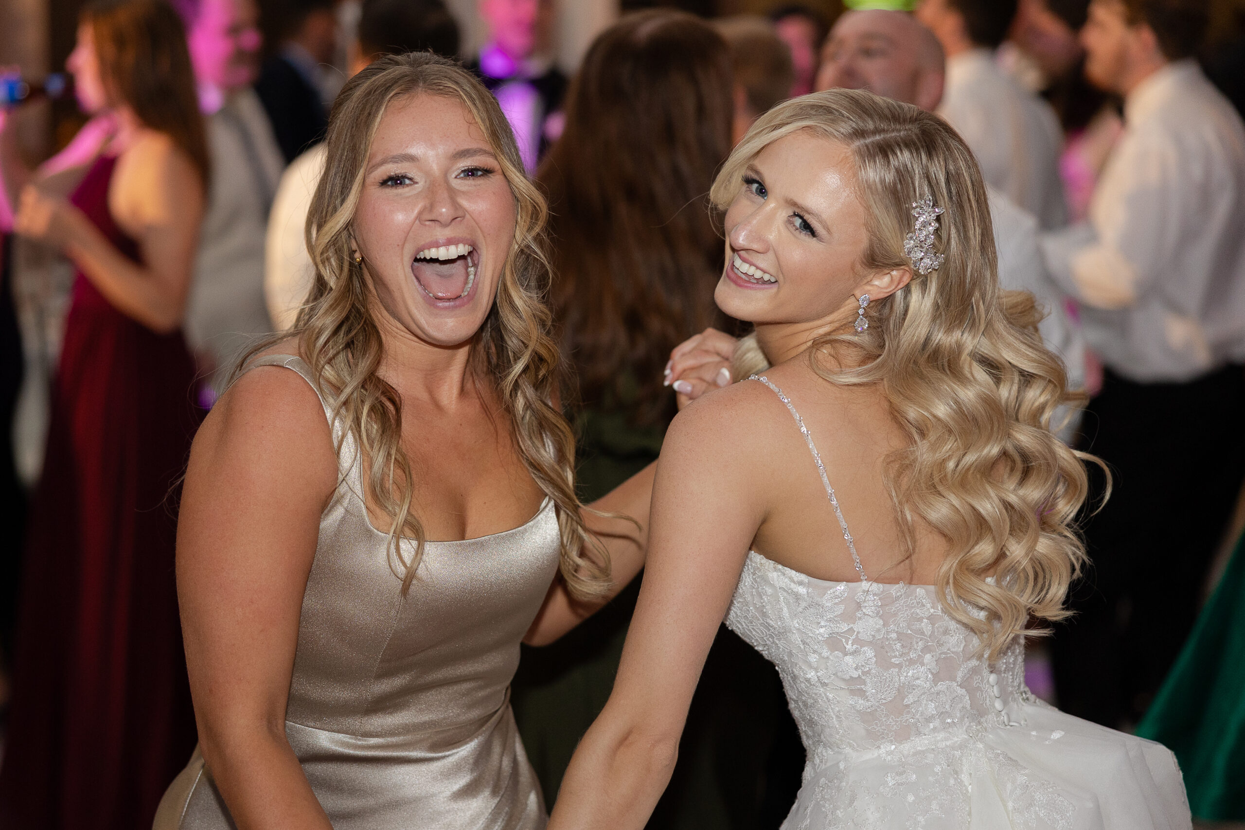 Bride dancing at wedding reception