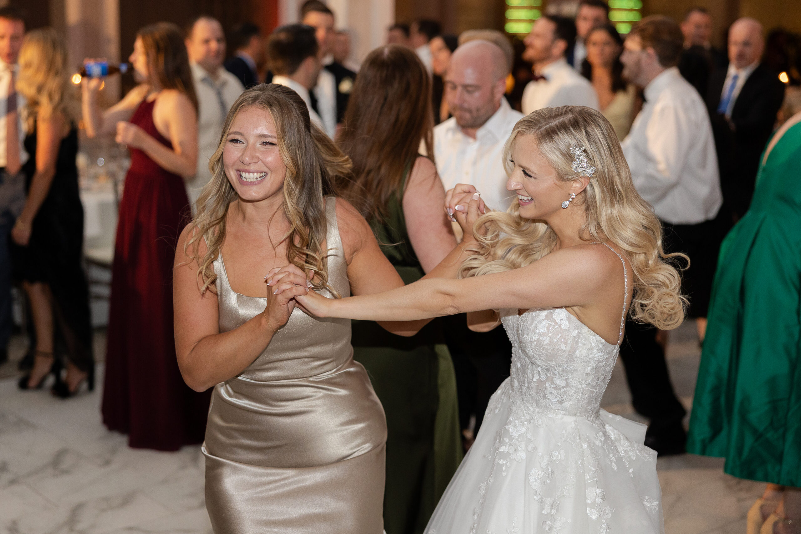 Bride dancing at wedding reception