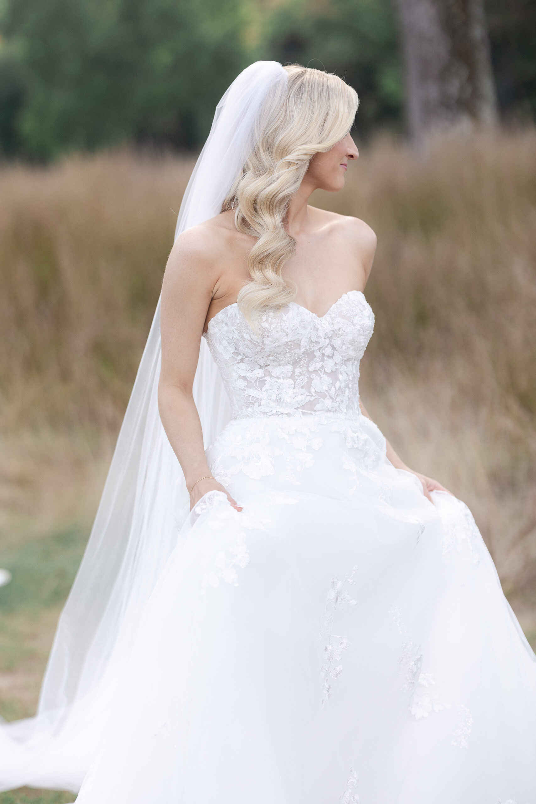 Bride outdoor portraits at NJ wedding venue