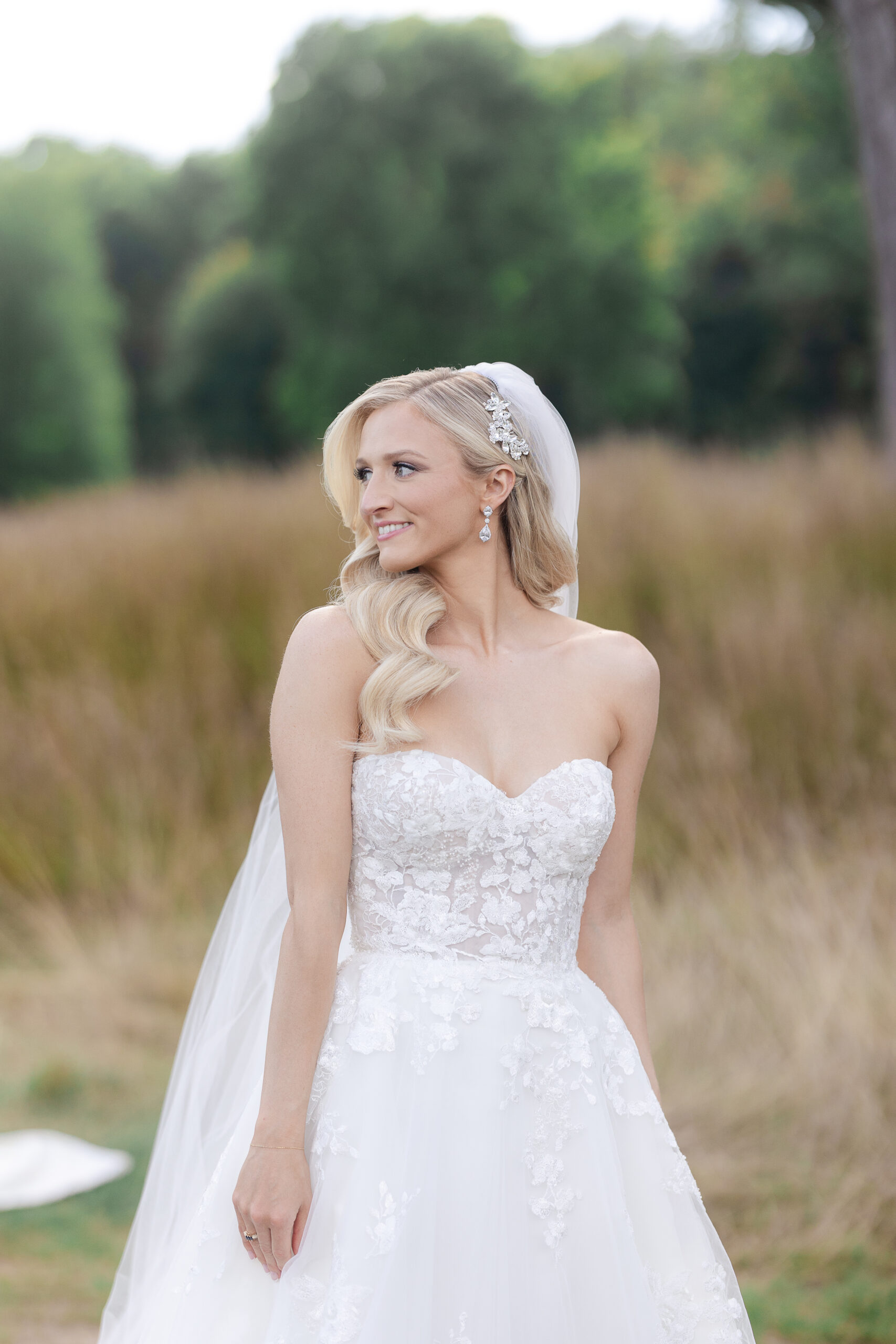 Bride outdoor portraits at NJ wedding venue