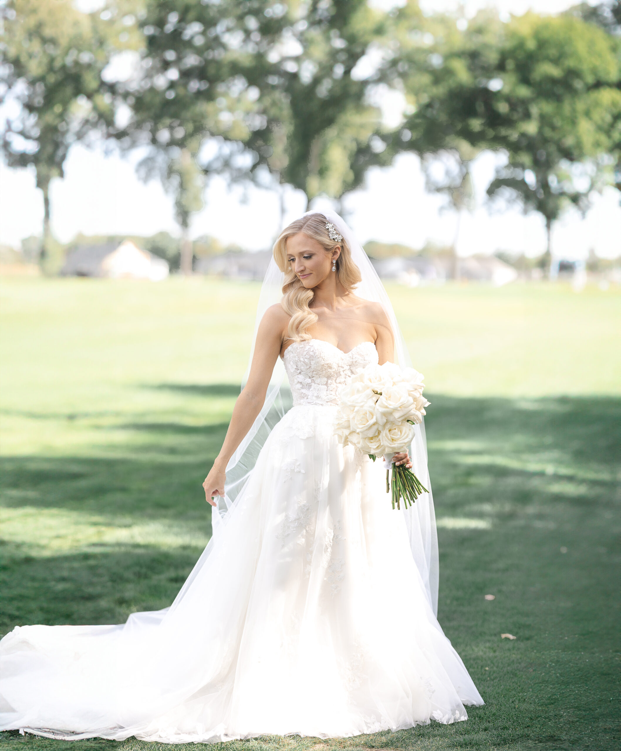 Bride outdoor portraits at NJ wedding venue
