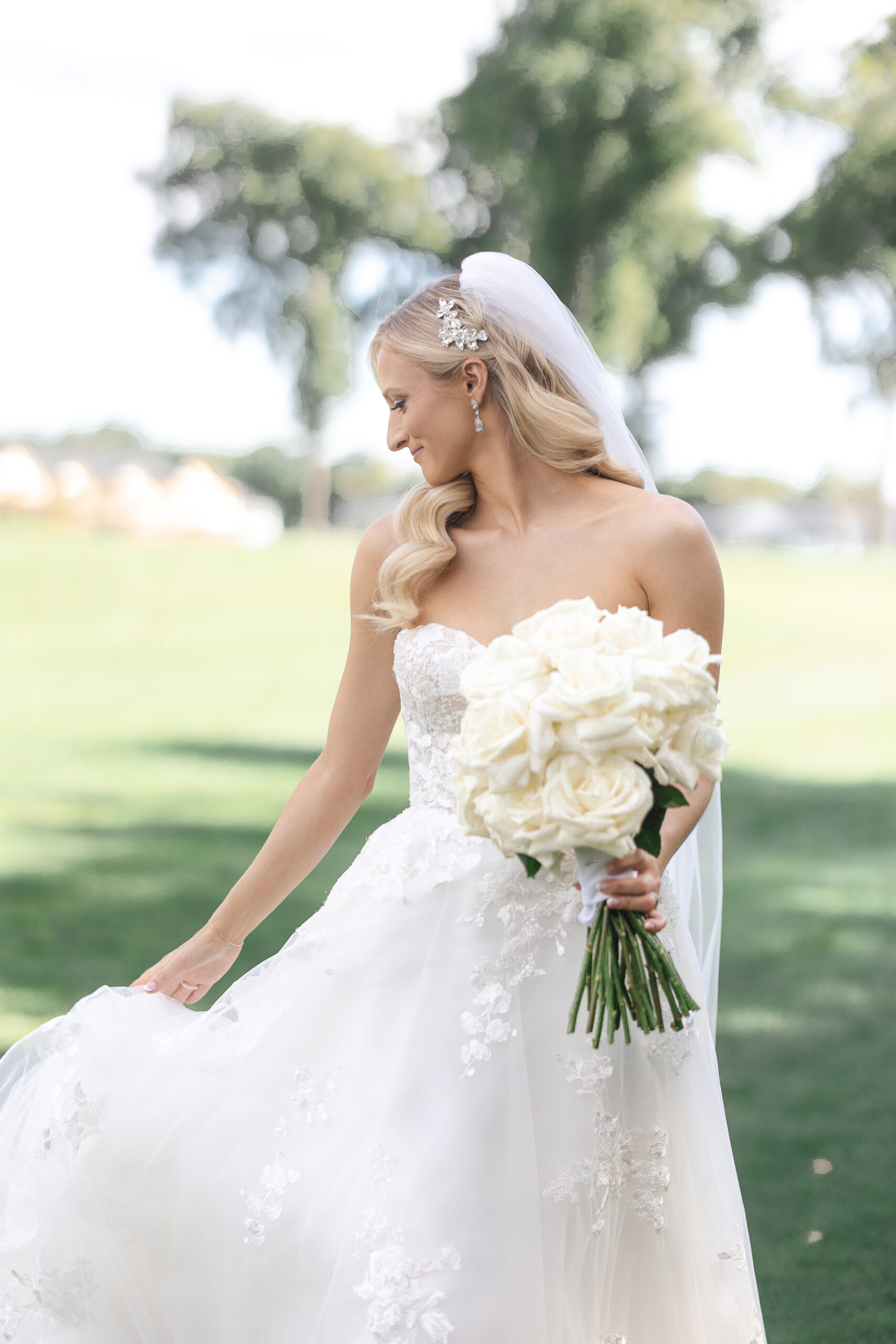 Bride outdoor portraits at NJ wedding venue