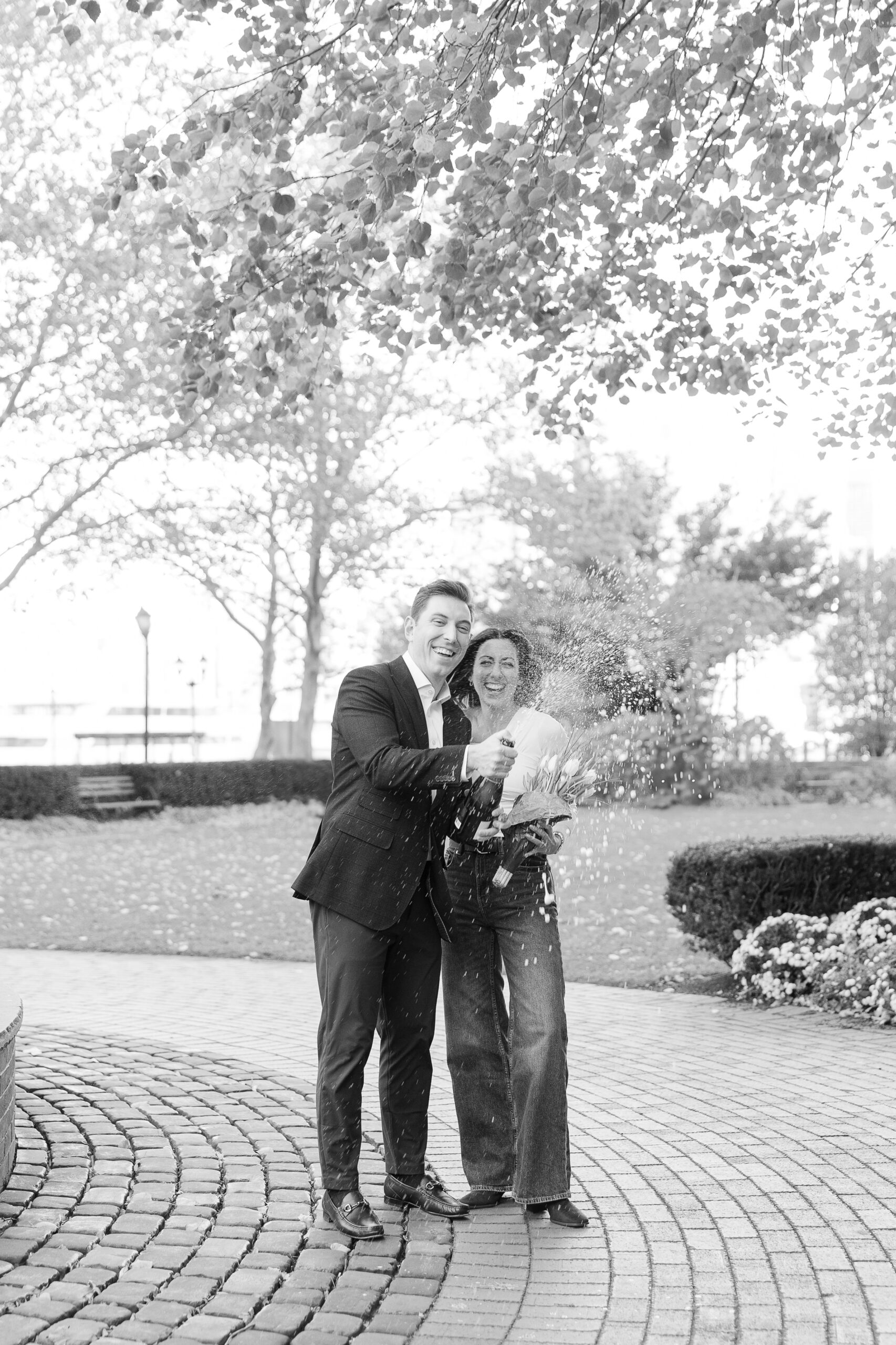 Engagement session with champaign cheer