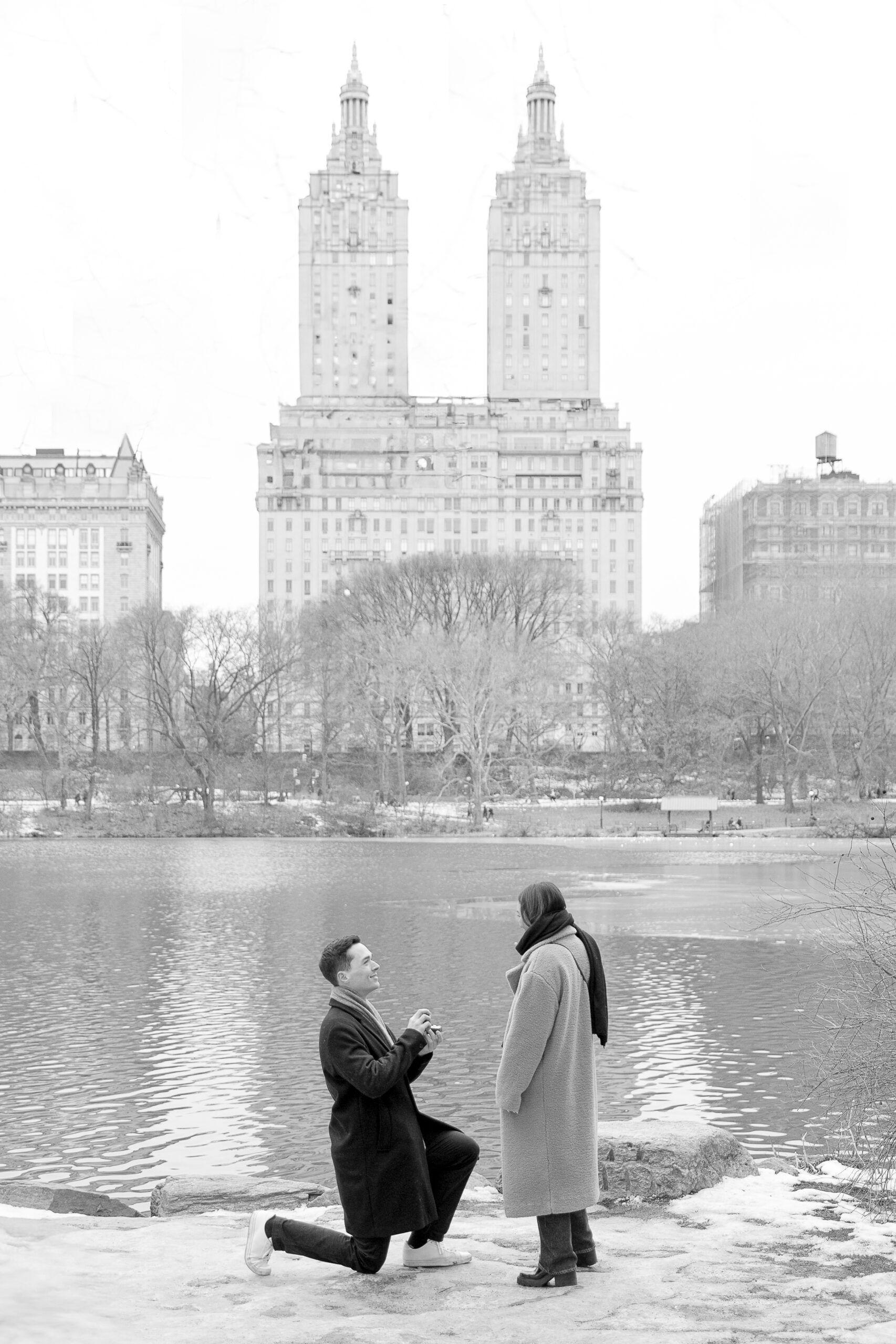 Manhattan Proposal at Central Park with him on his knees