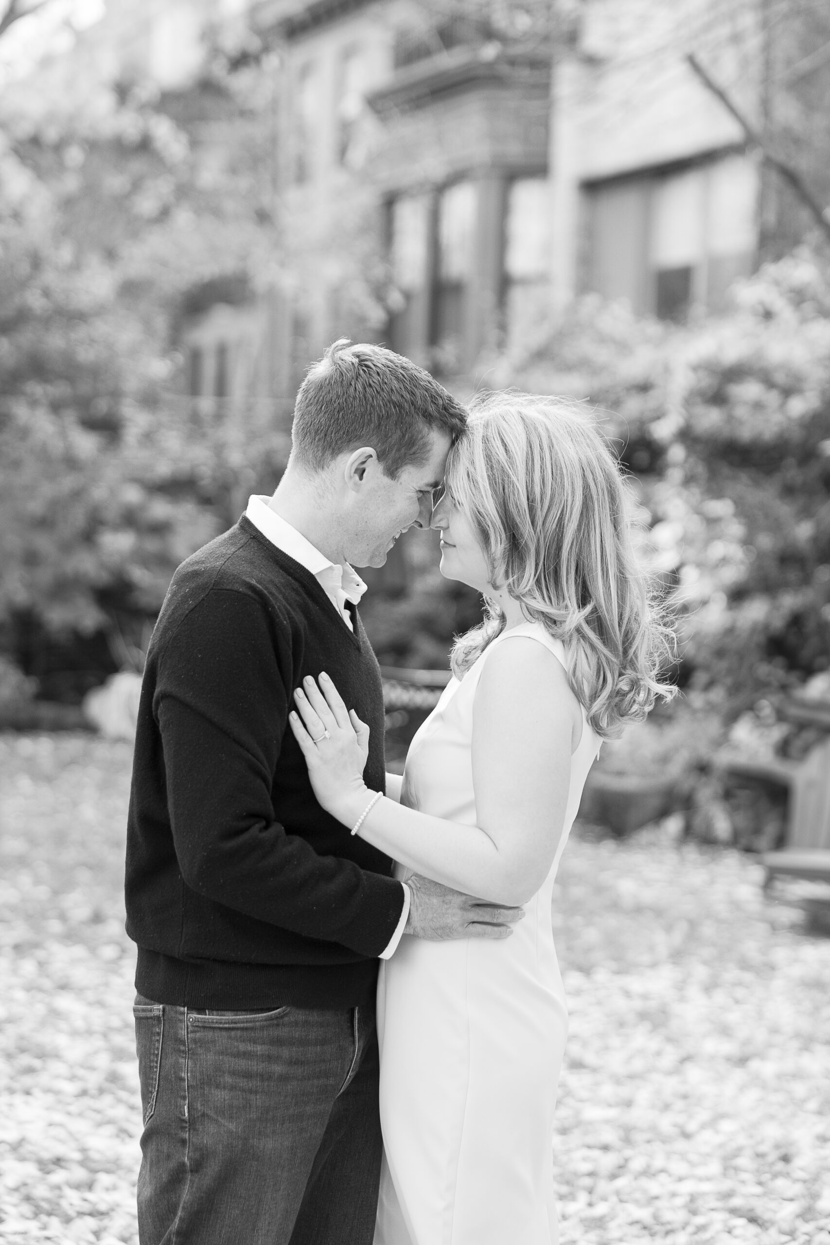 Black and white Chelsea NY Engagement Session
