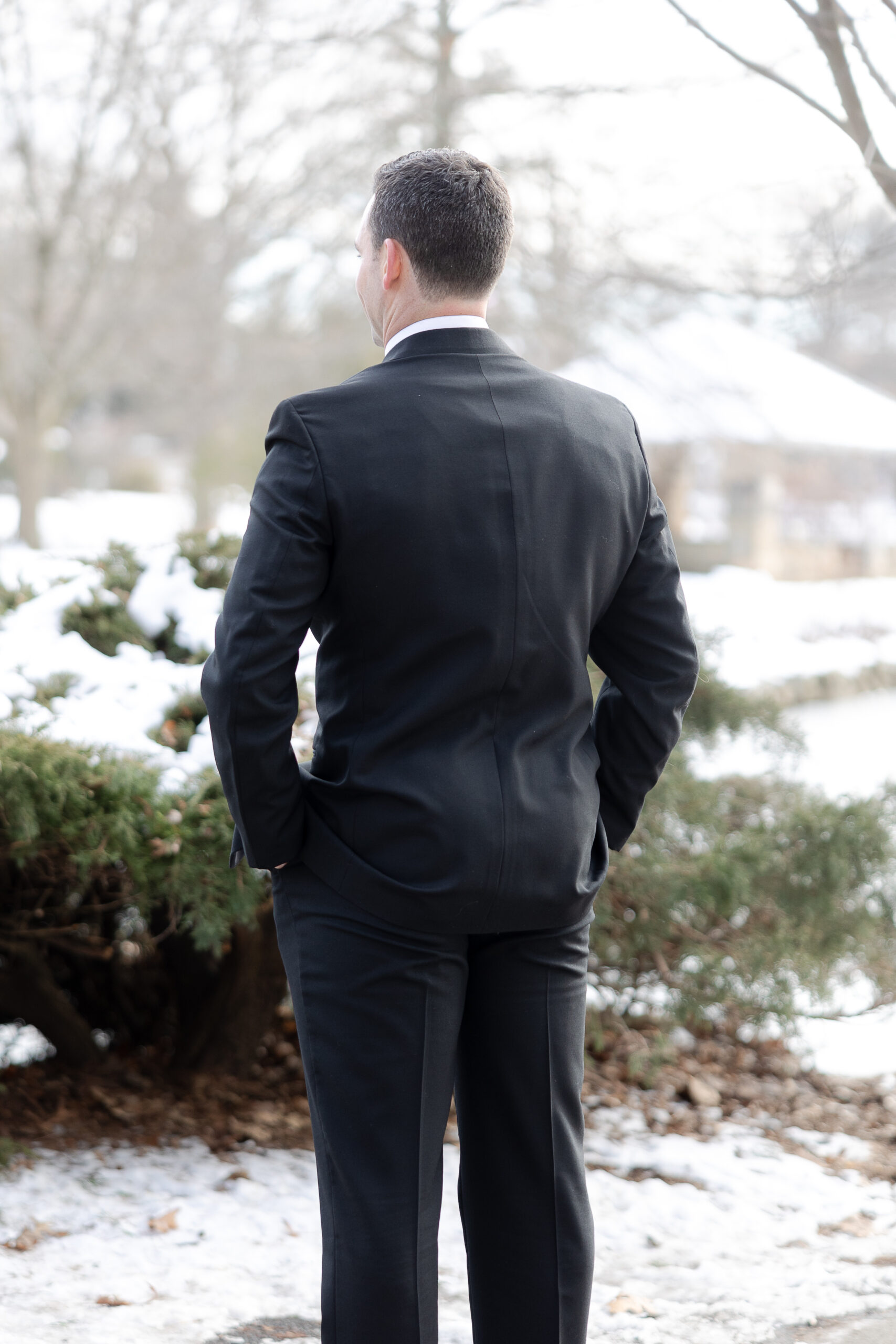 Binney Park first look with groom