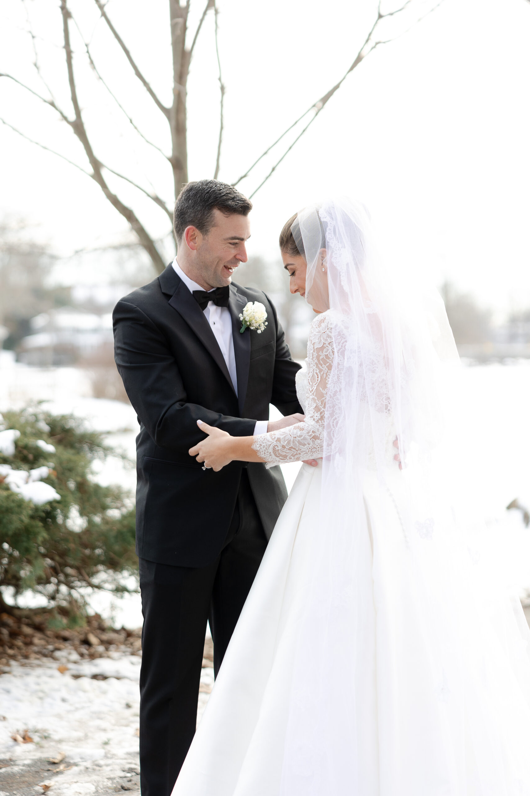 NY wedding groom in first look