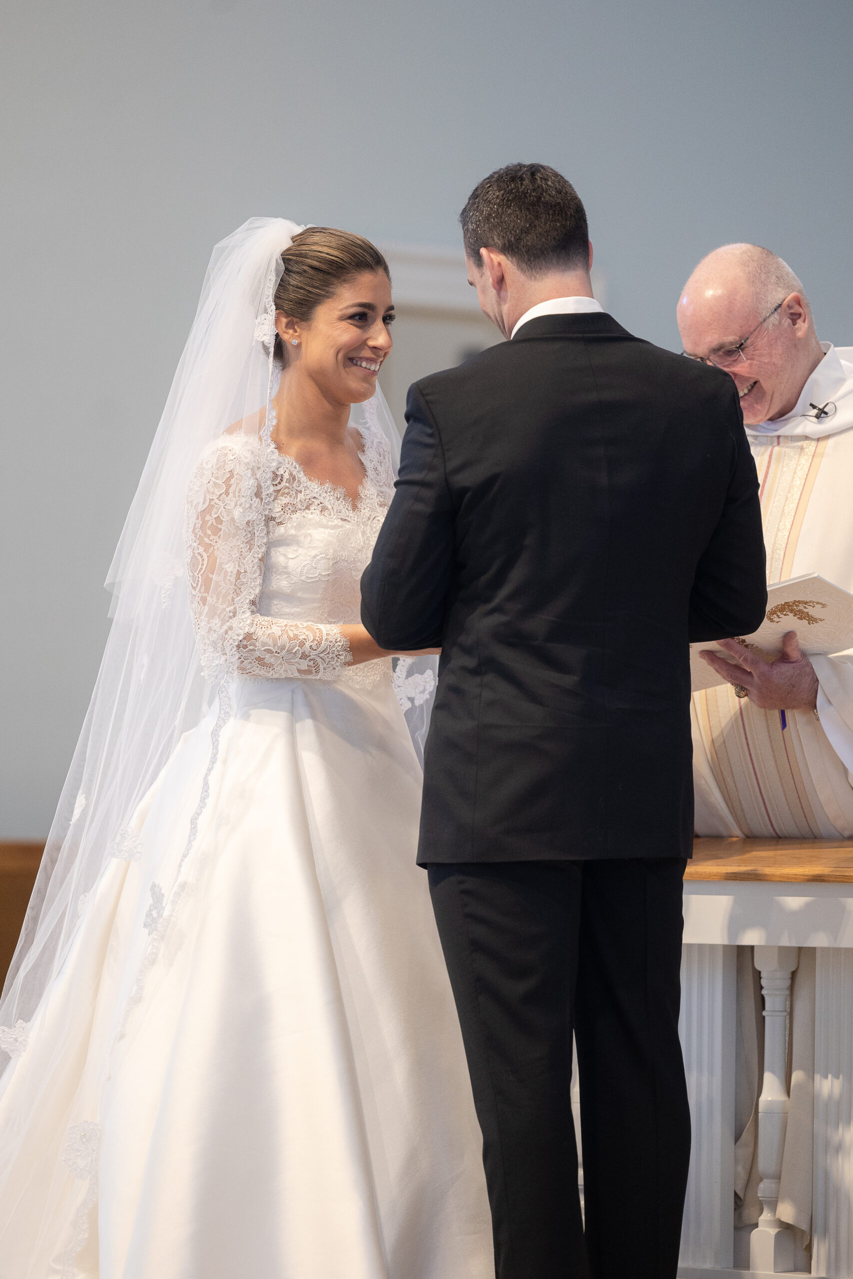Bride and groom at Connecticut church