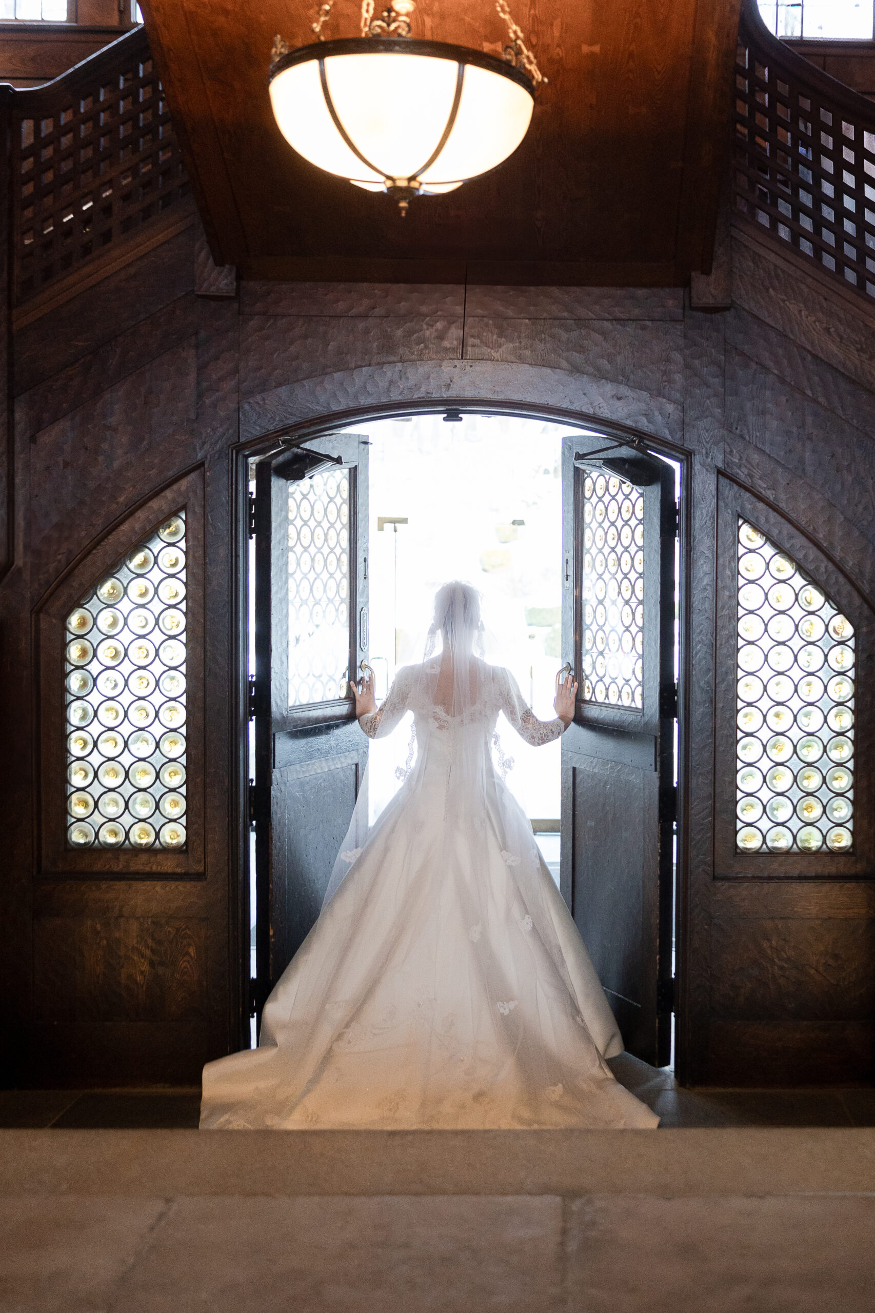 Bride portraits inside Le Chateau