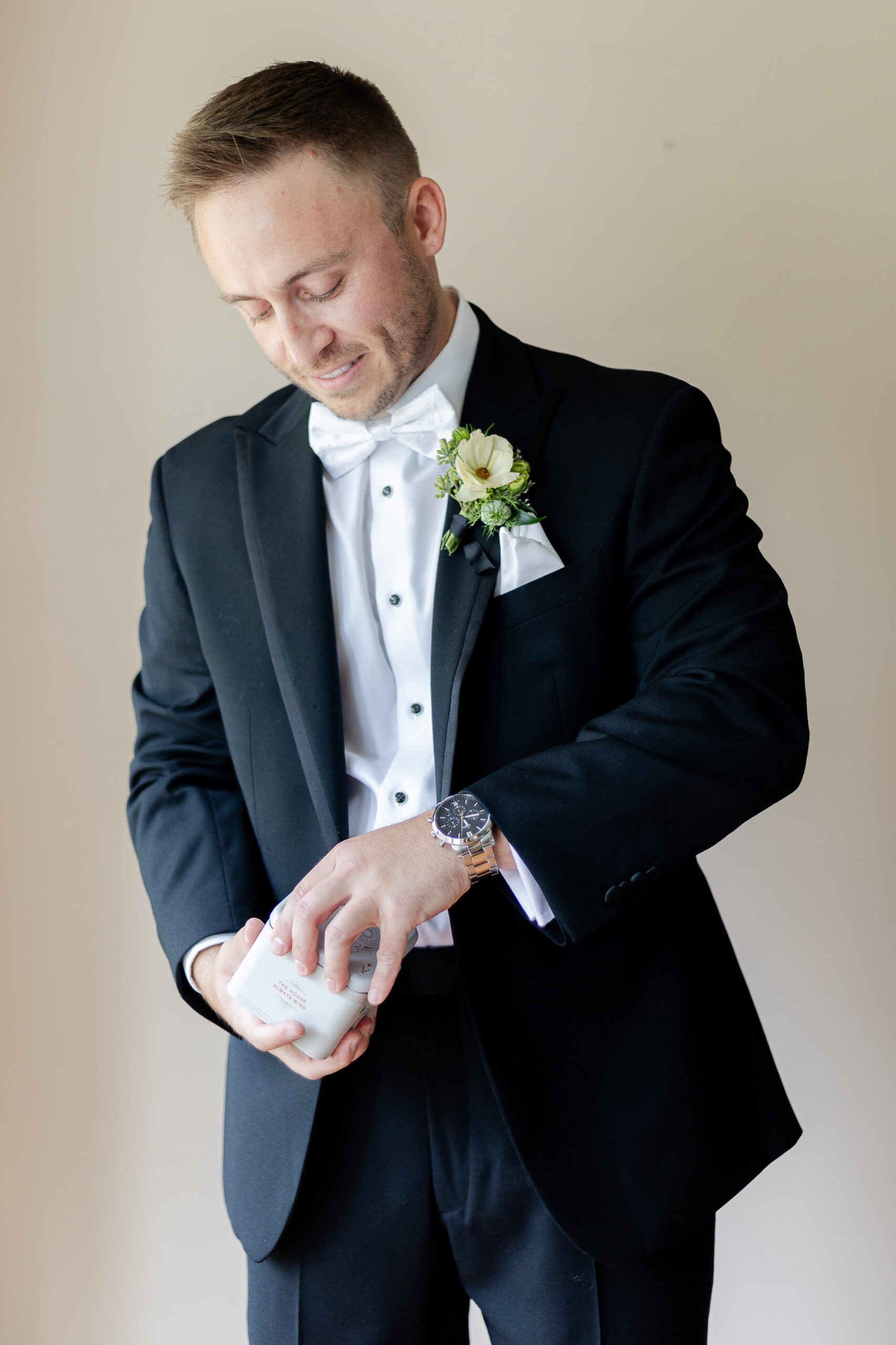 NJ Groom opening gift from bride