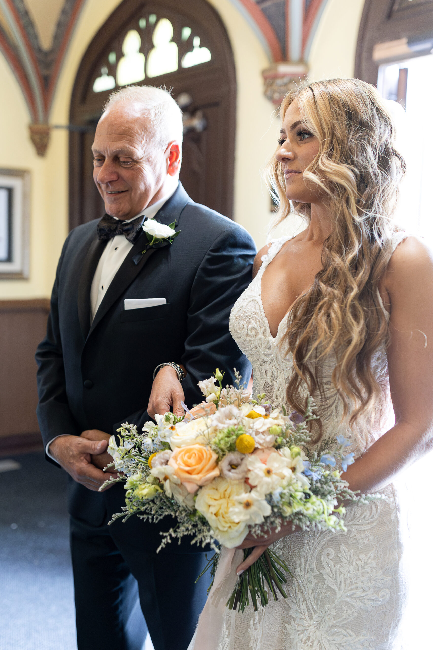 NJ Bride walking down the aisle