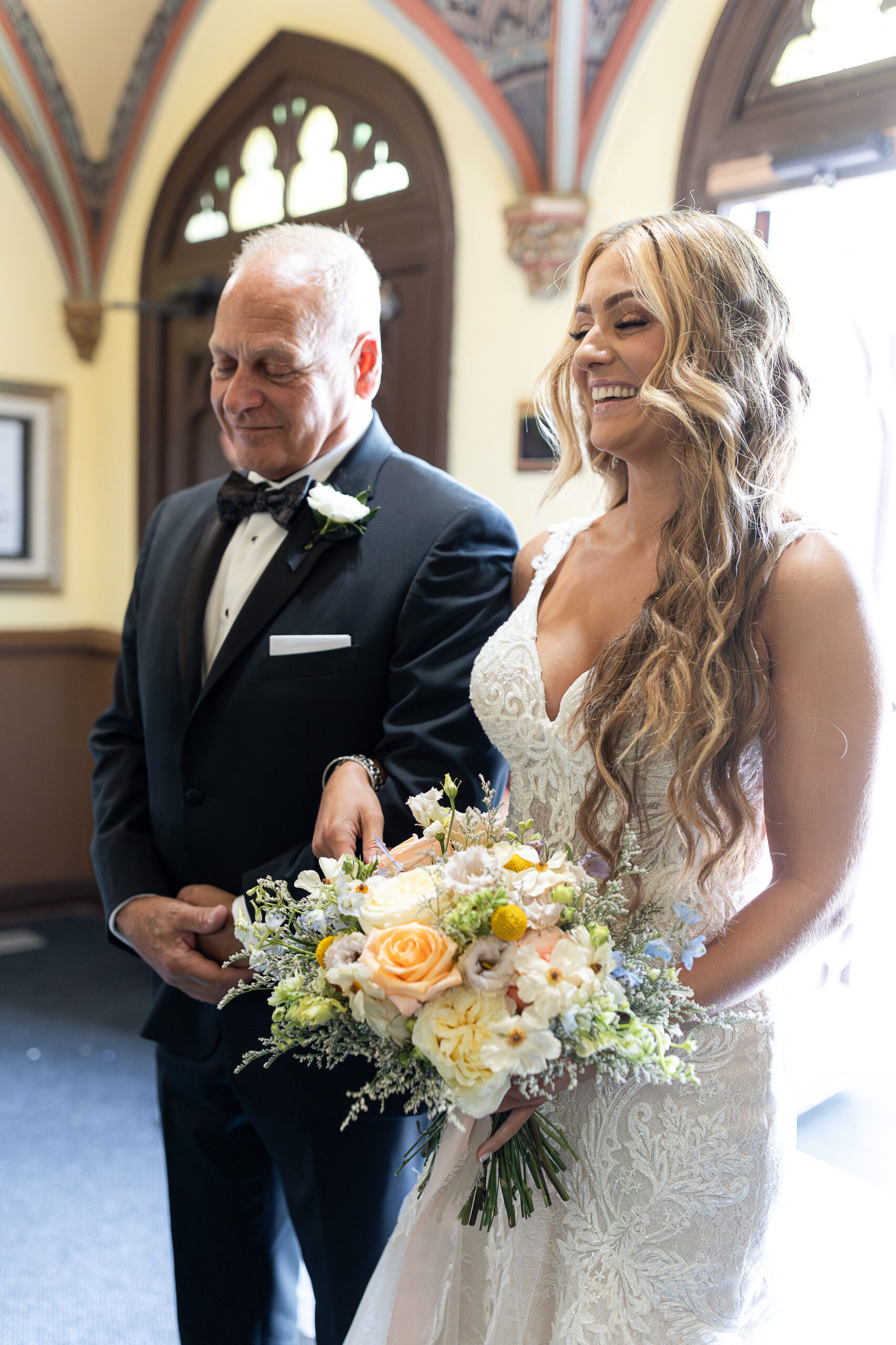 NJ Bride walking down the aisle