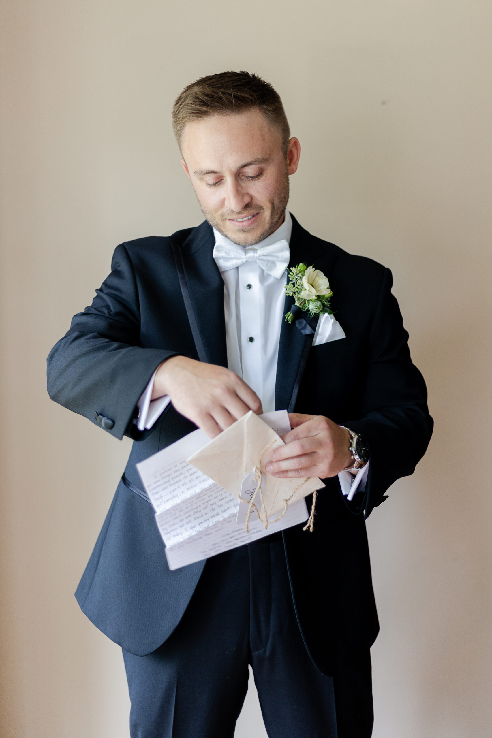 Park Loft Groom reading letter