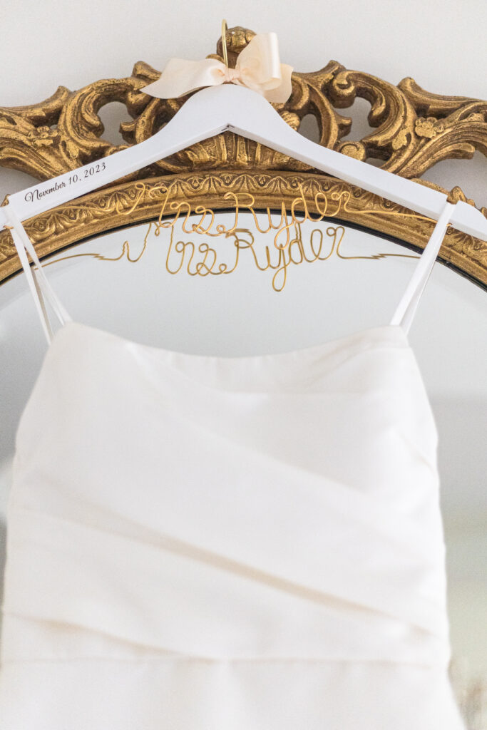 NJ bride satin white wedding dress